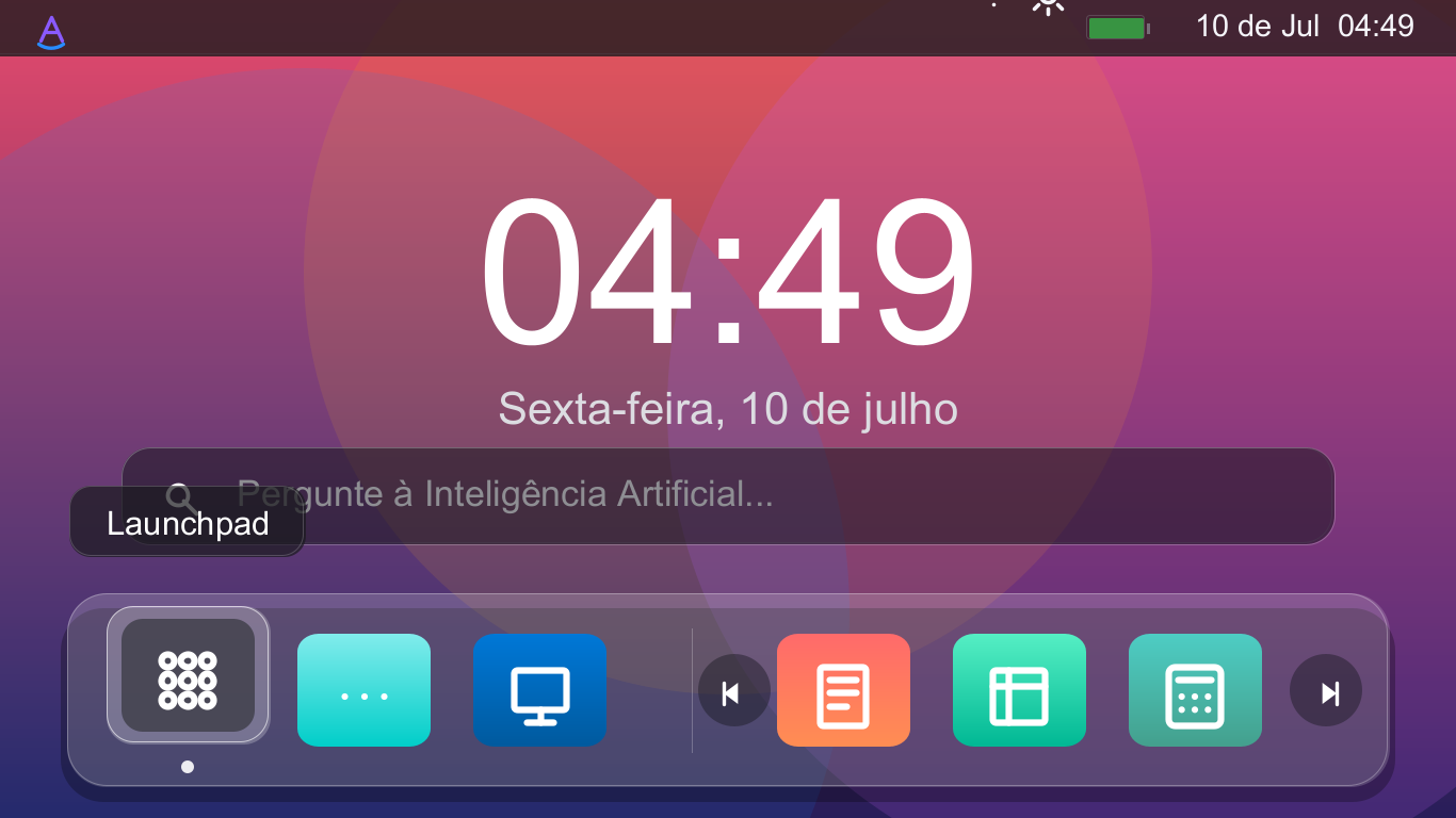Interface do Aurora OS